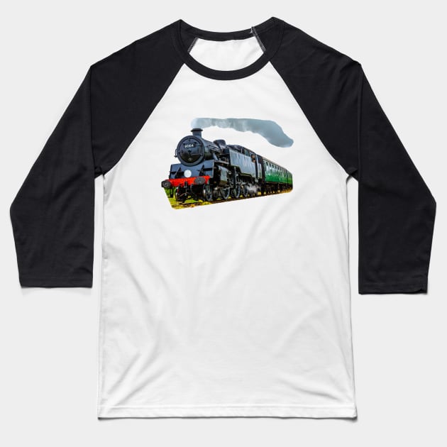 Steam Train Baseball T-Shirt by dalyndigaital2@gmail.com